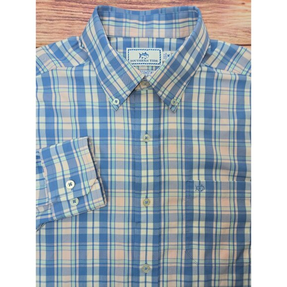 Southern Tide Mens Intercoastal Plaid Performance Shirt Medium - Picture 4 of 7